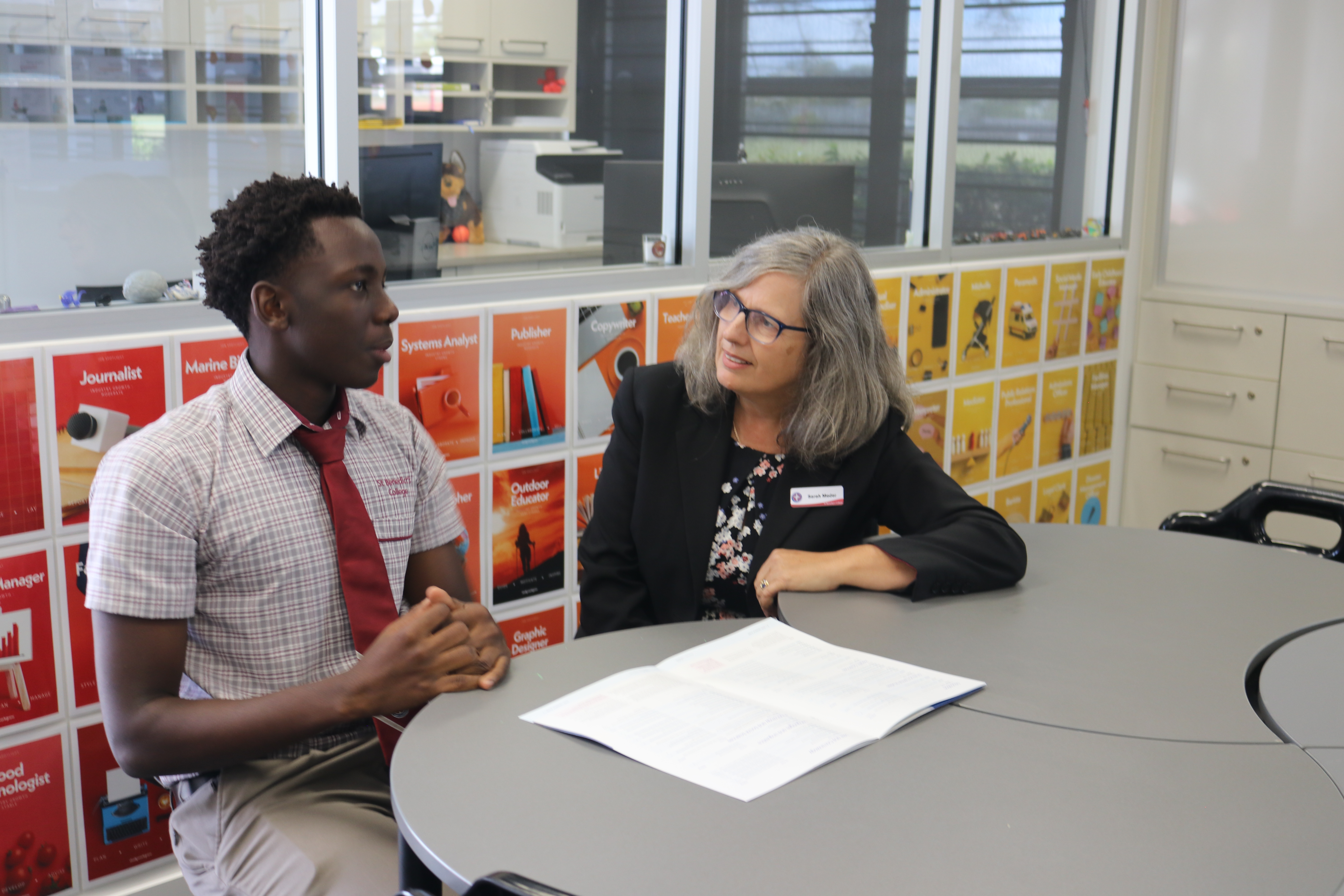 Teacher and student discussion in Futures Hub